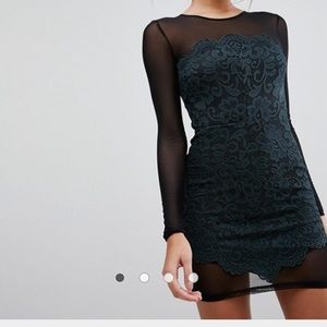 ASOS lace and mesh bodycon dress